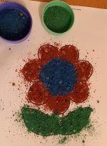 malování pískem v domácím prostředí