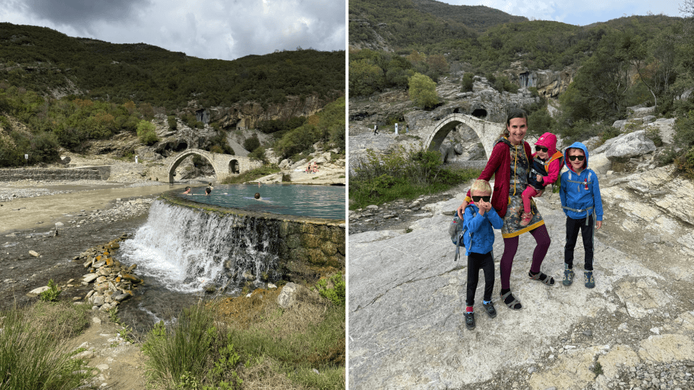roadtrip s dětmi - jih Albánie - termální prameny Benjes