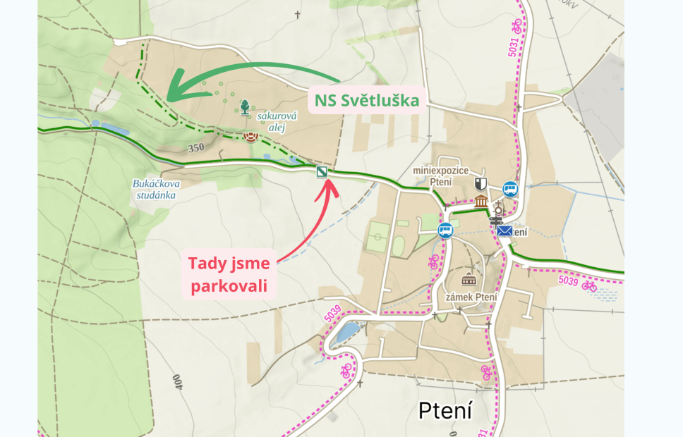 naučné stezky v JMK - NS Světluška u obce Ptení